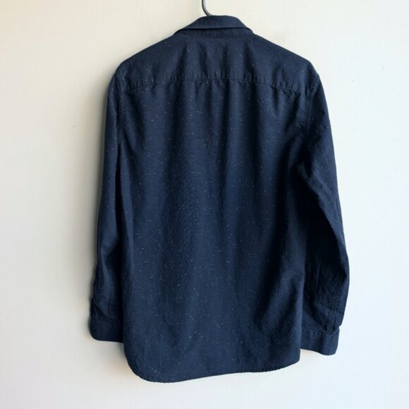 Frank and Oak Cotton Blue Speckled Button Down Shirt - Picture 3 of 4
